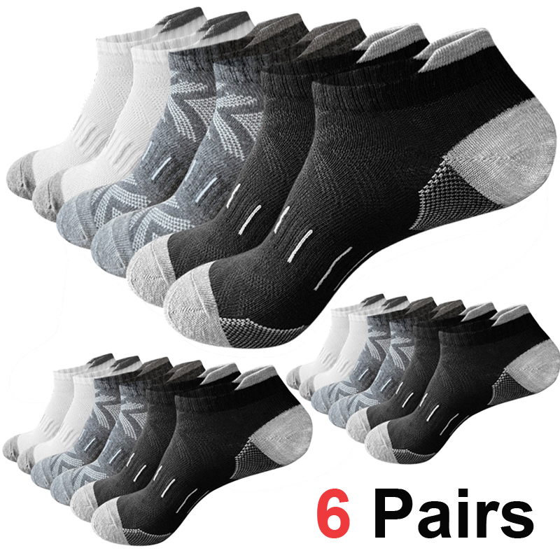 Athletic Sock Cushion - 6Pairs Men's Arrow Print Ankle Socks