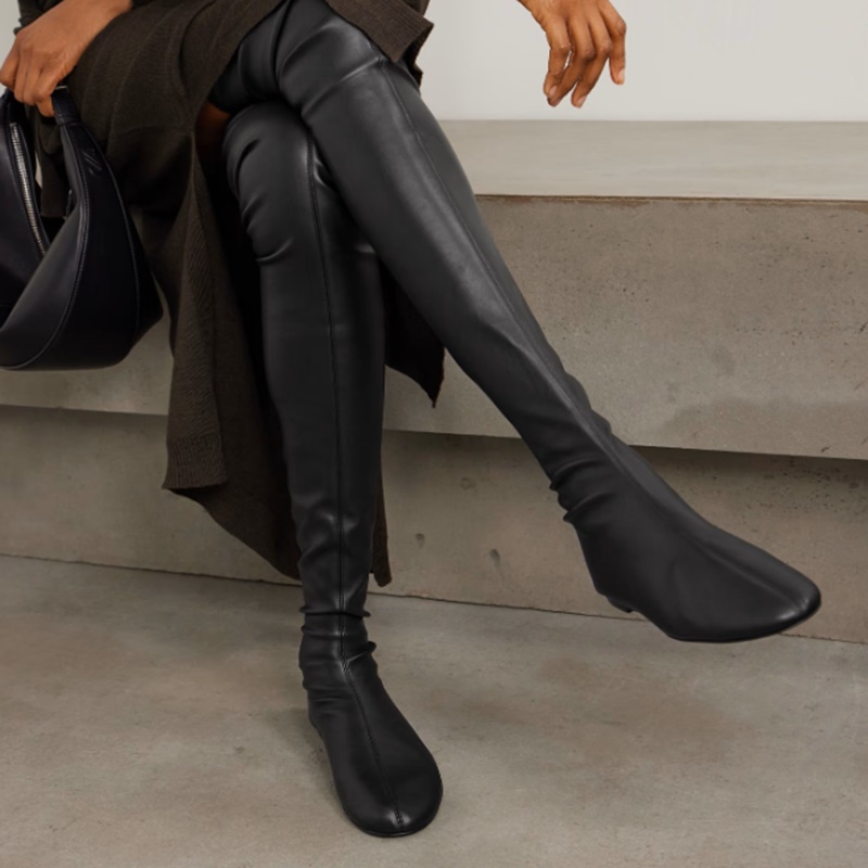 Brown Soft Stretch Faux Leathe - đánh giá và giá Boot Sock Slouchy