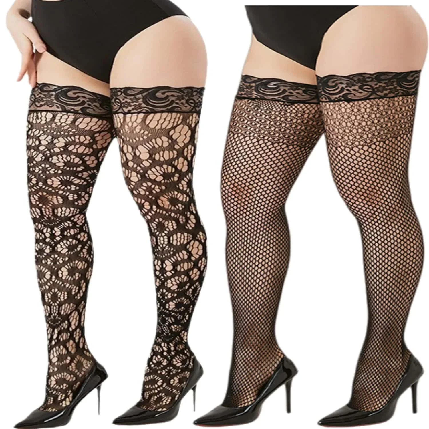 Plus Size Lace Mesh Long Stock - đánh giá và giá Fishnet Stocking Women